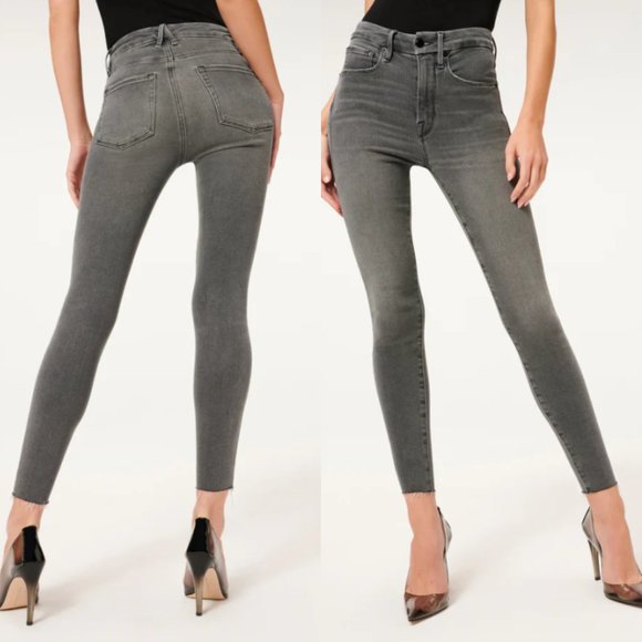 LIVERPOOL Jeans High Rise Ankle Skinny Raw Hem Gray Wash Denim SZ 6/28 EUC - Picture 1 of 4